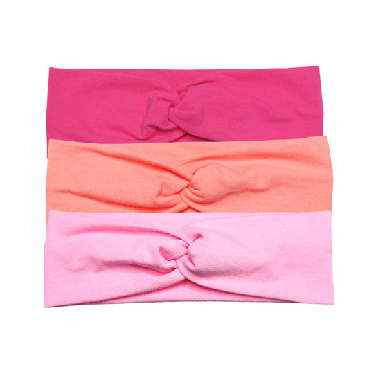 Solid Pink Cotton Headband for Women