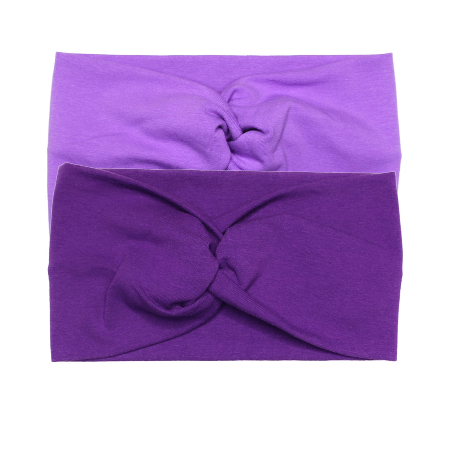 Wide Solid Purple Headband, Cotton Spandex