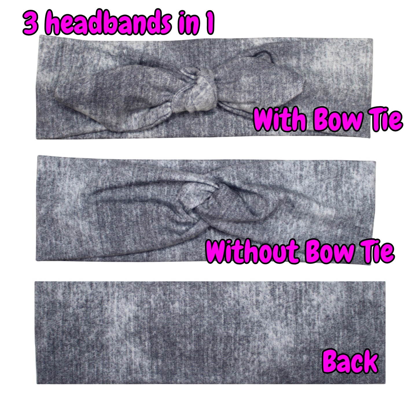 Faux Denim Bow Headbands