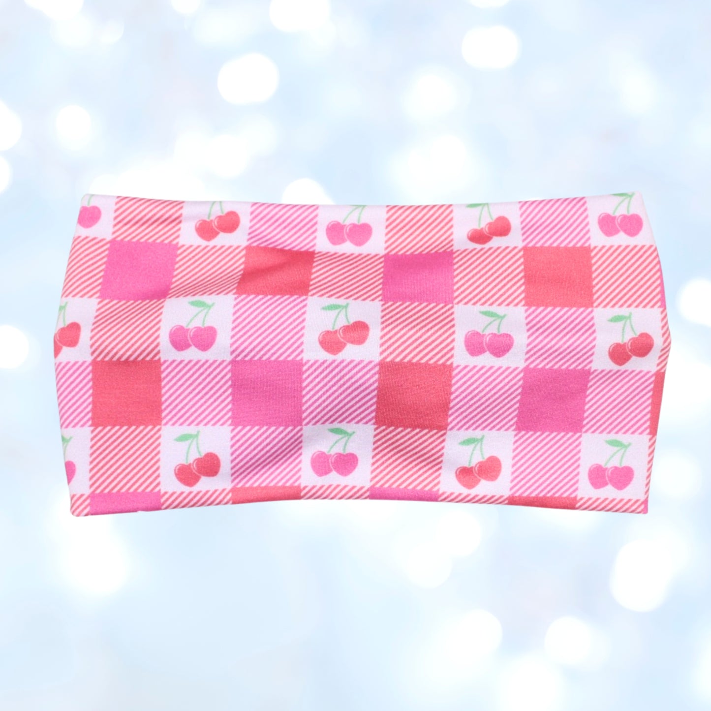 Cherry Plaid Headband