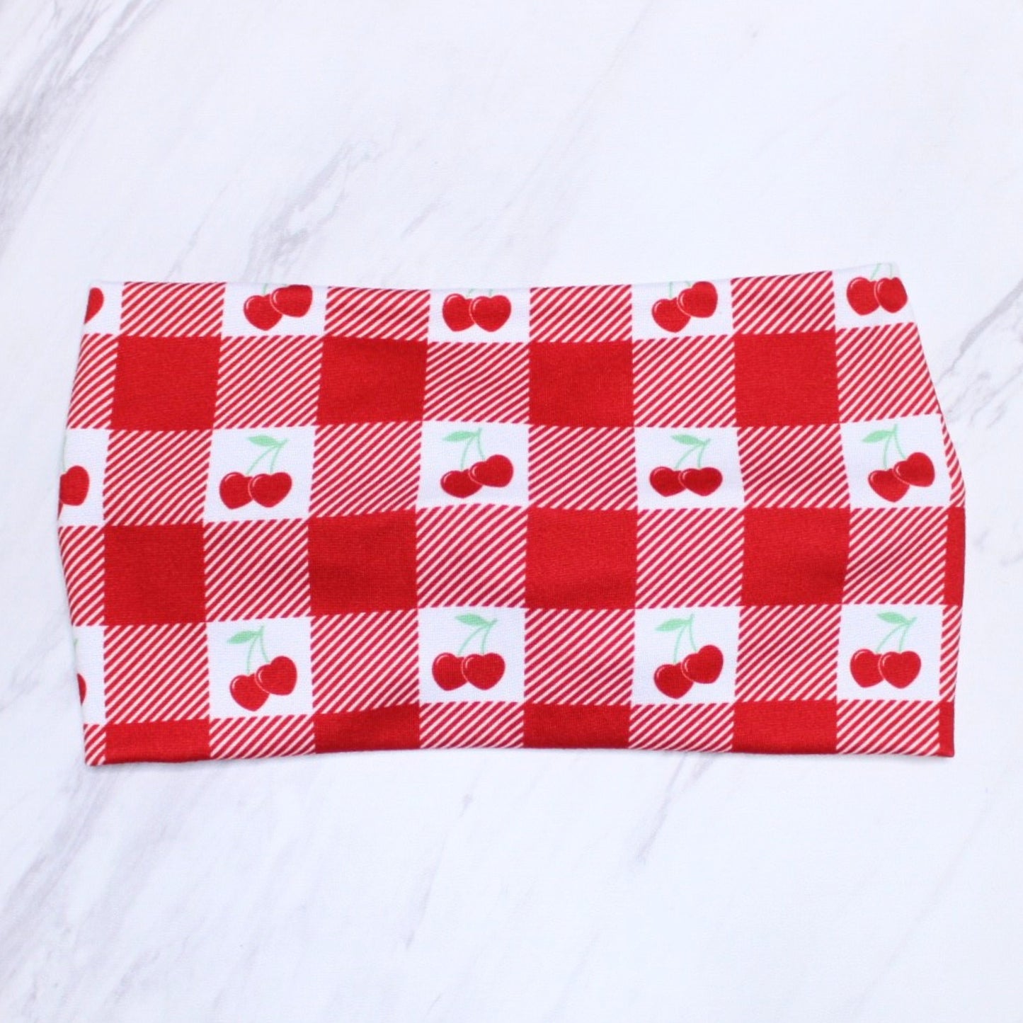 Cherry Plaid Headband