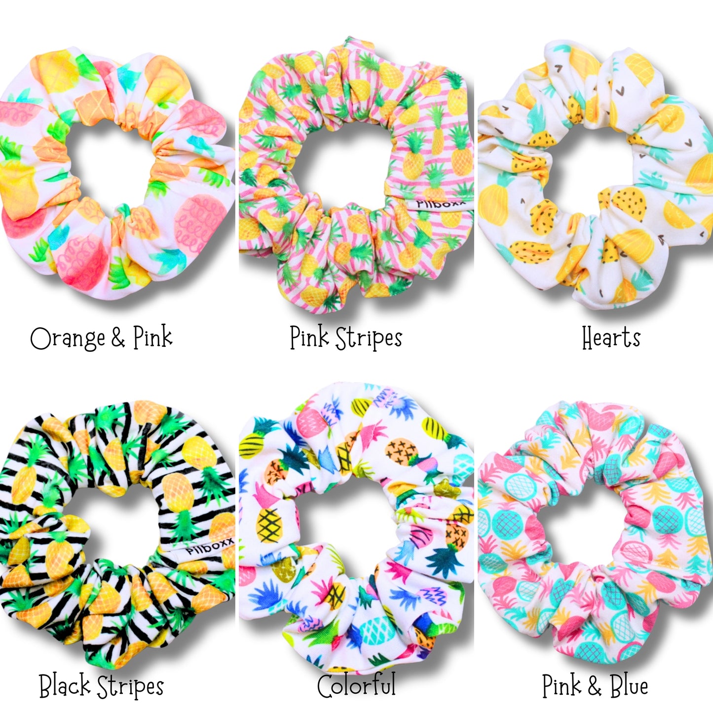 Tropical Pineapple Scrunchies