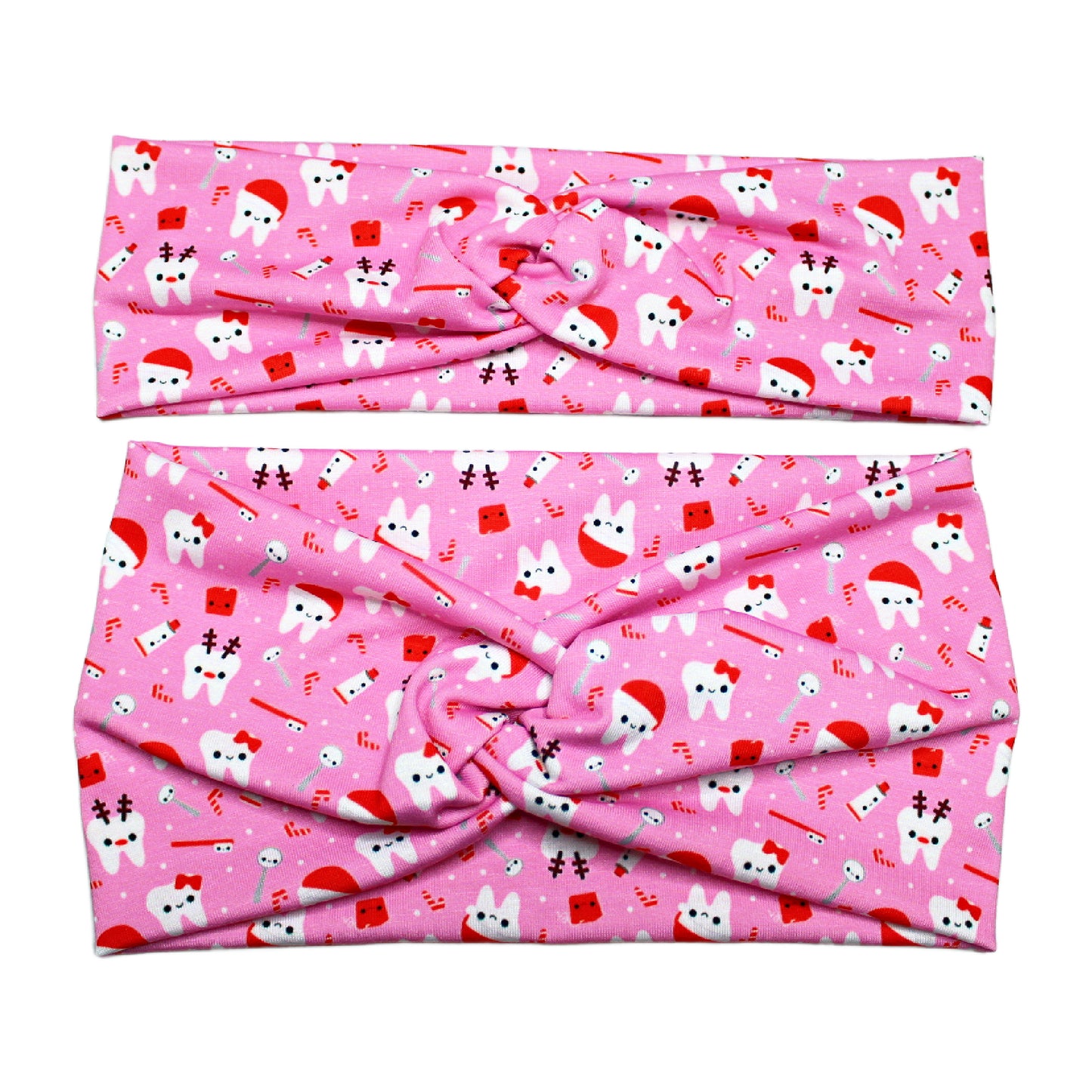 Wide Pink Christmas Teeth Dental Headband