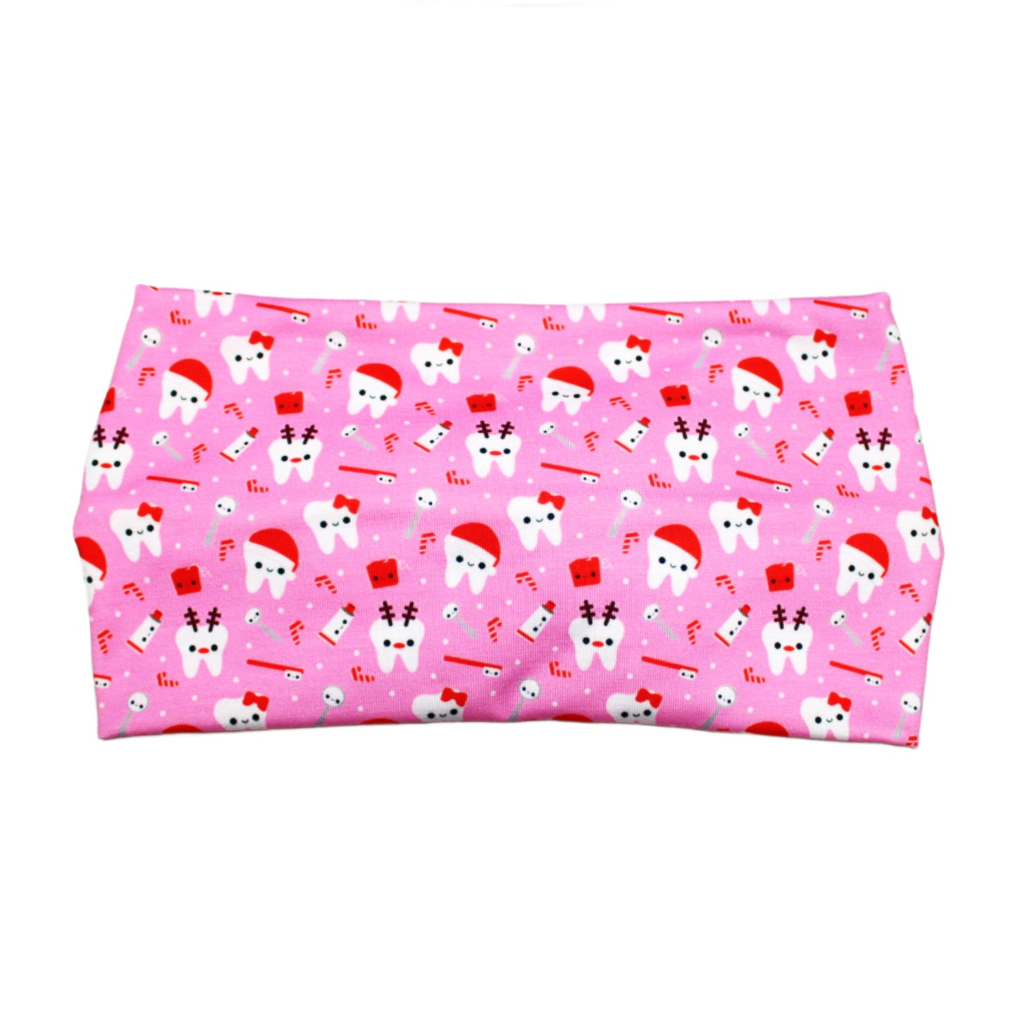 Wide Pink Christmas Teeth Dental Headband