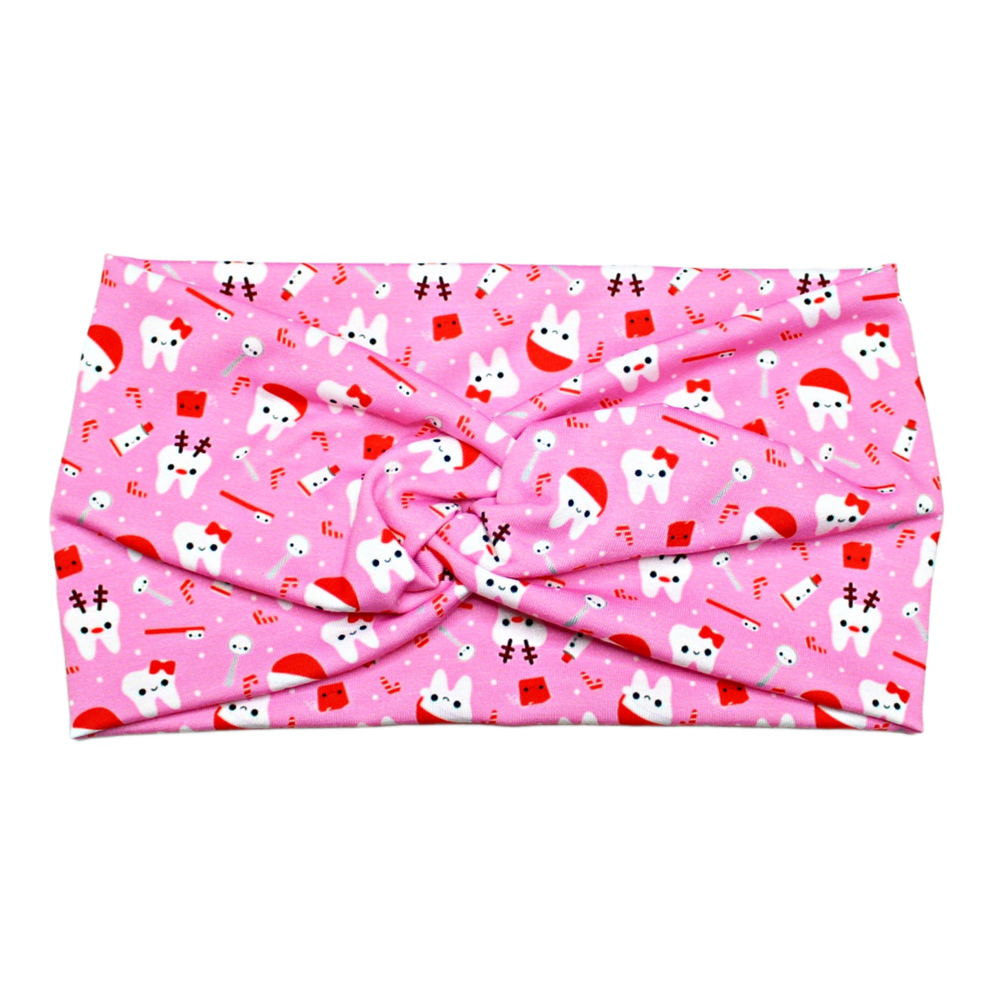 Wide Pink Christmas Teeth Dental Headband