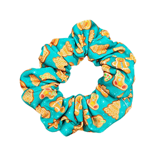 Teal Green Christmas Cookie Scrunchie