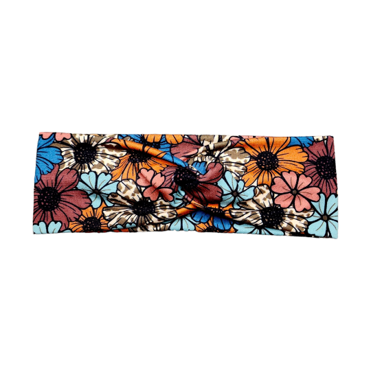 Sunflower Cow Print Headband for Women