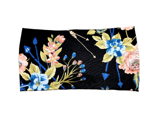 Wide Boho Floral Print Headband for Women