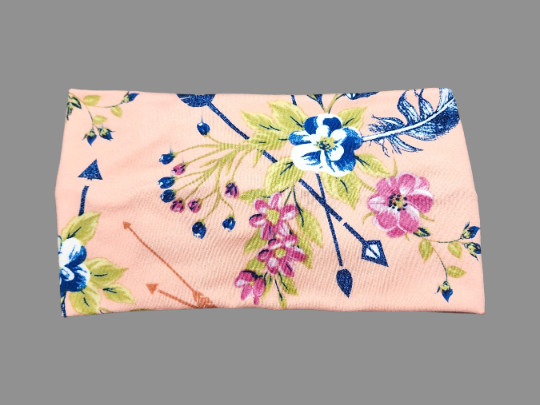 Wide Boho Floral Print Headband for Women