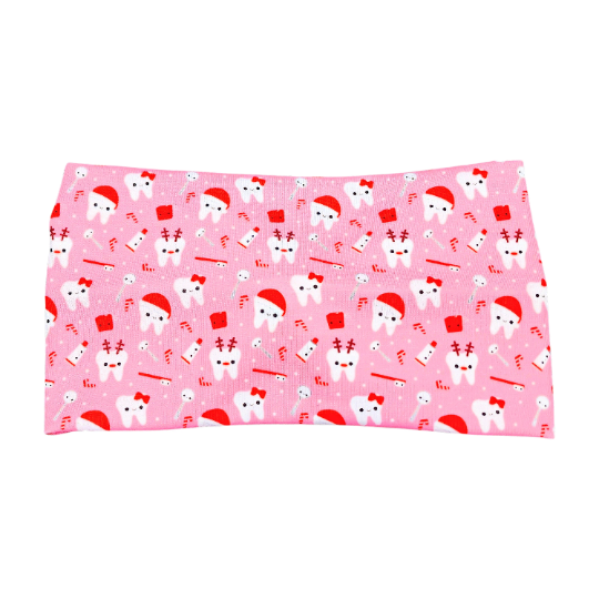 Wide Pink Christmas Dental Headband for Women