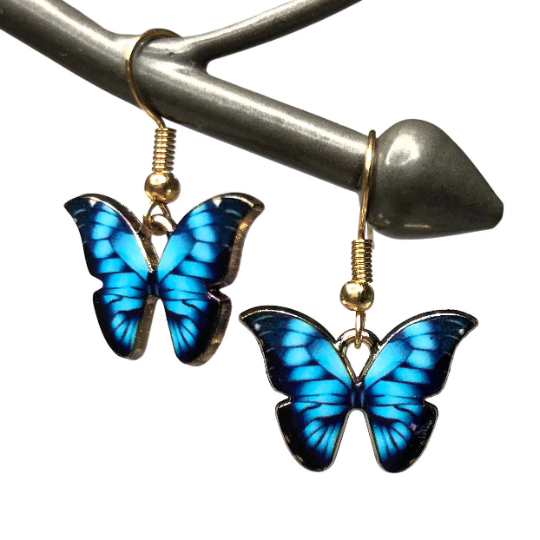 Simple Butterfly Drop Earrings