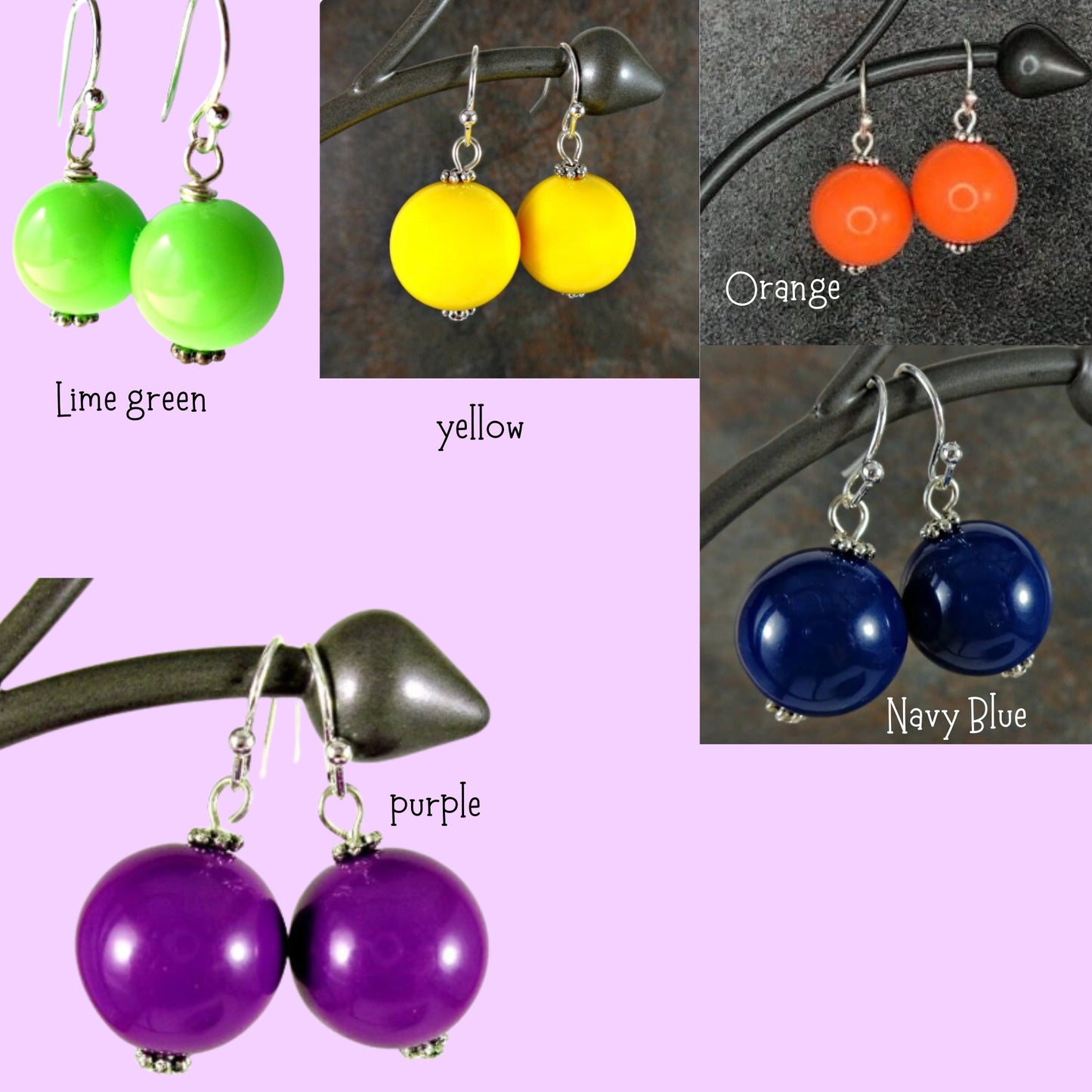 Gumball Bead Drop Earrings