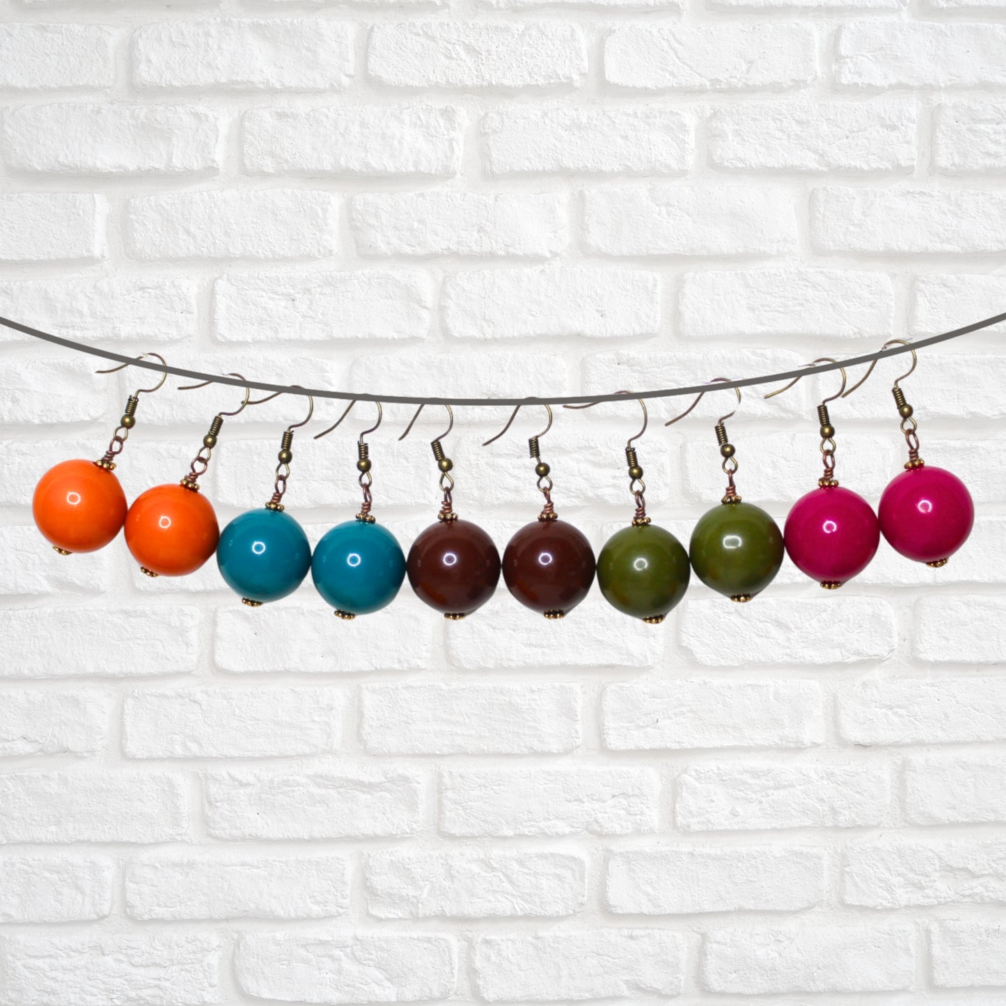 Chunky Bead Drop Earrings