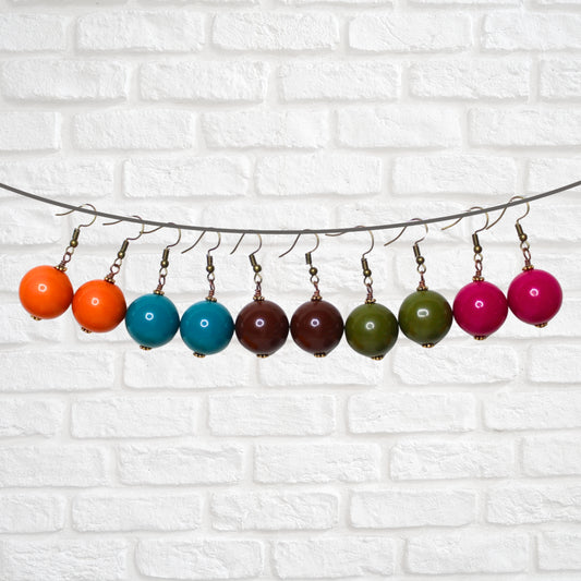 Chunky Bead Drop Earrings