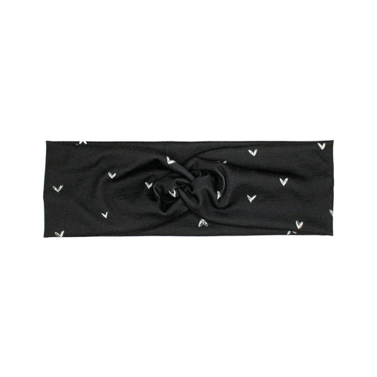 Doodle Hearts Headband, Black, Red, Nude