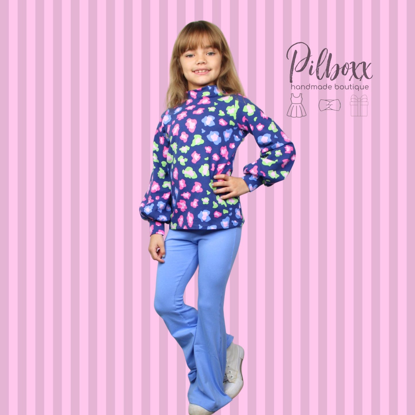 Glitter Cheetah Puffy Sleeve Top