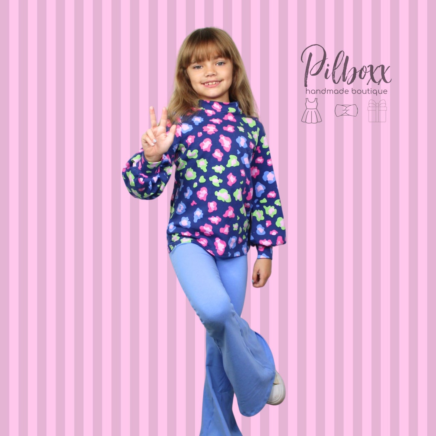 Kids Bright Flare Cotton Leggings