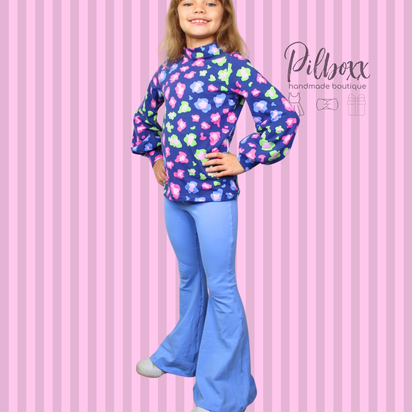 Kids Bright Flare Cotton Leggings