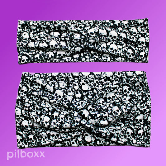Black and White Skull Headband