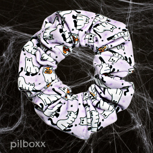 Purple Ghost Cat Scrunchie