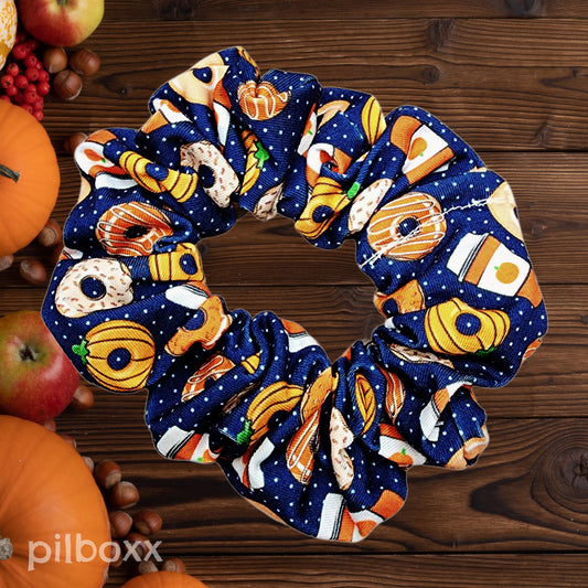 Blue Fall Donut Scrunchie