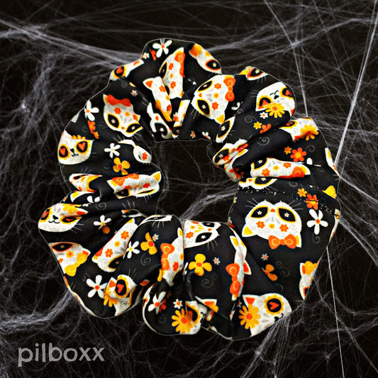 Sugar skull cats Scrunchie