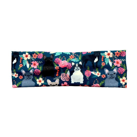 Floral Frenchie Bulldog Print Headband for Women