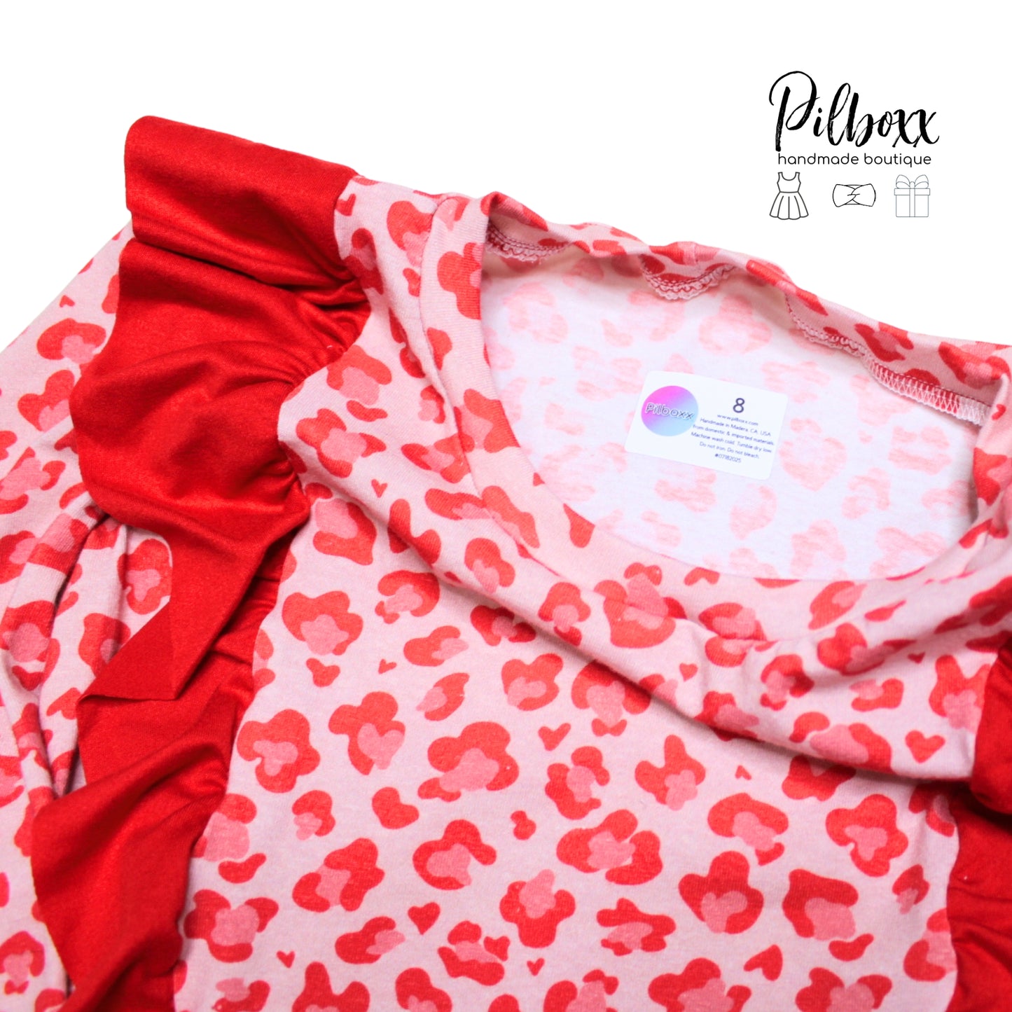 Red Cheetah Ruffle Shirt
