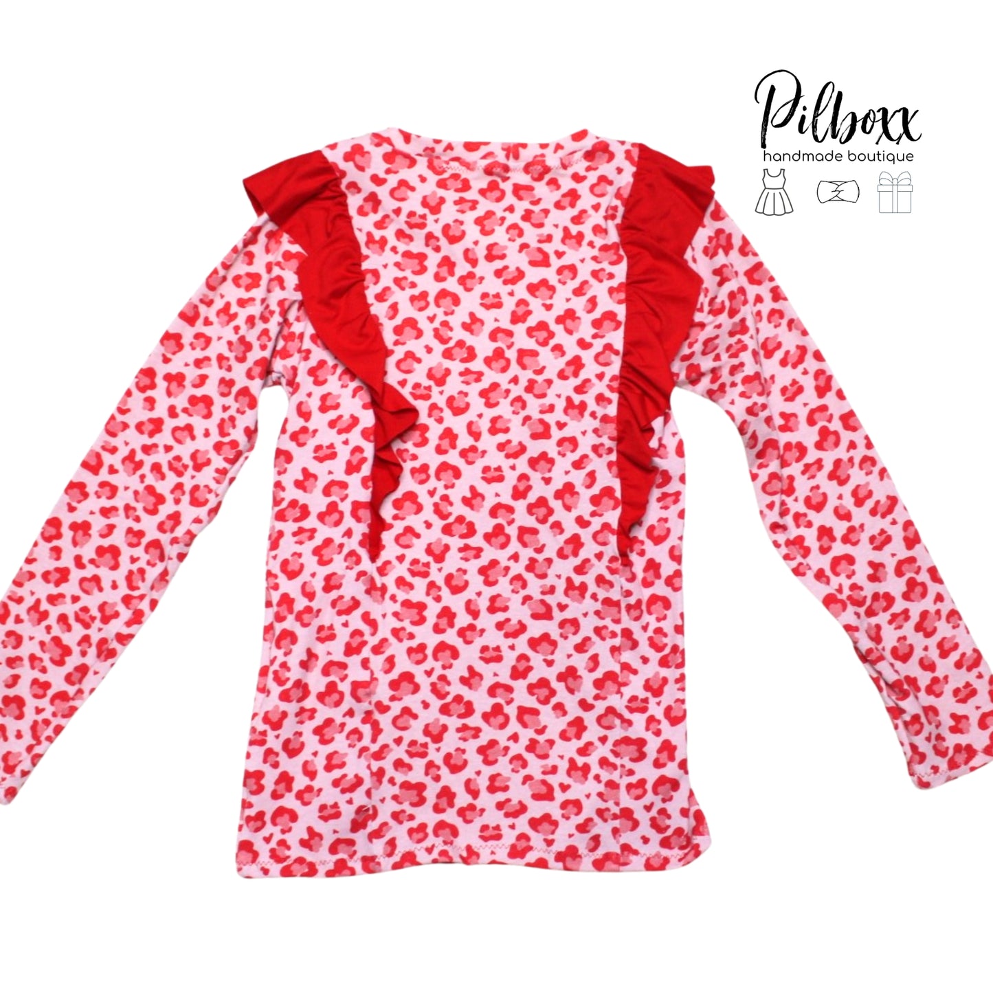 Red Cheetah Ruffle Shirt