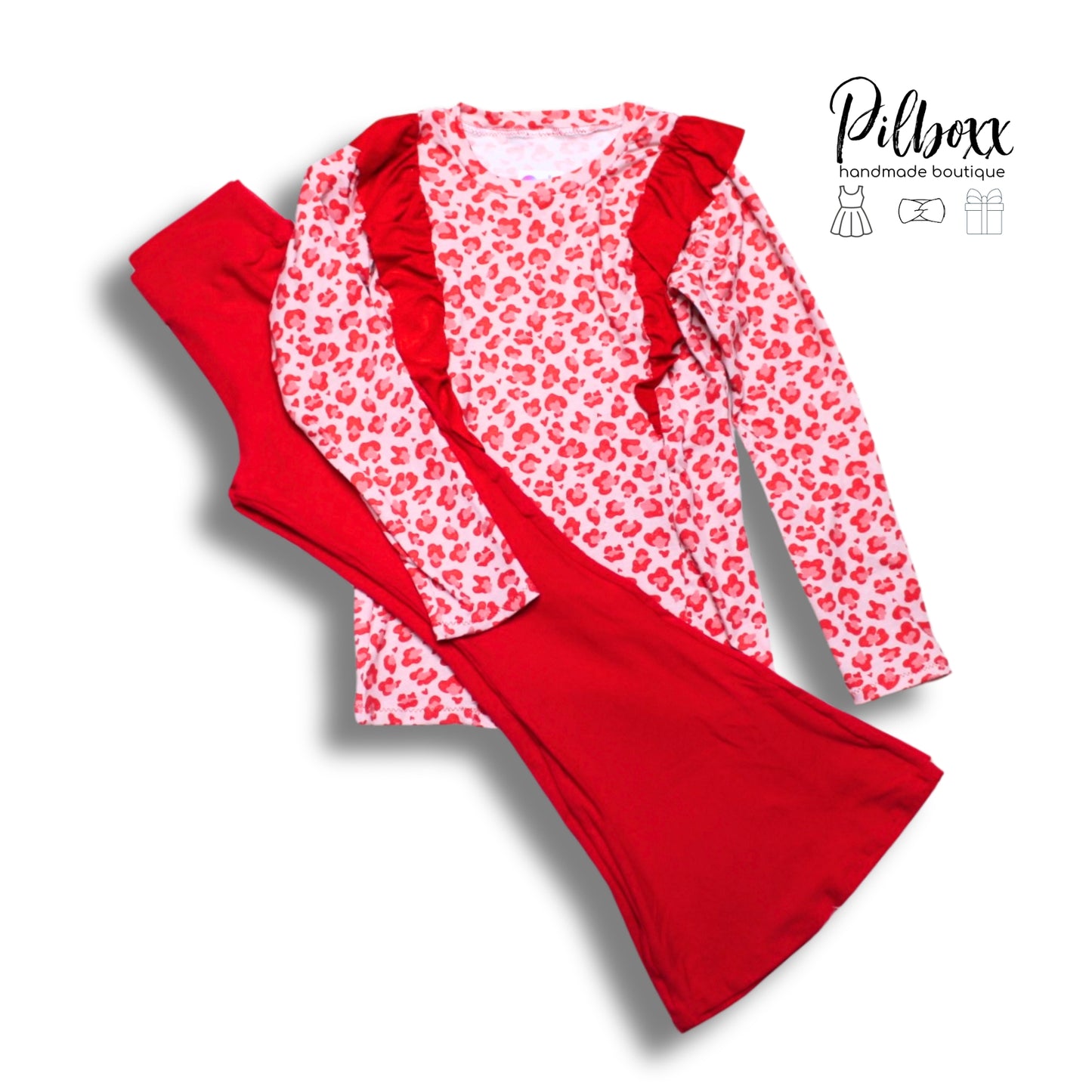 Red Cheetah Ruffle Shirt