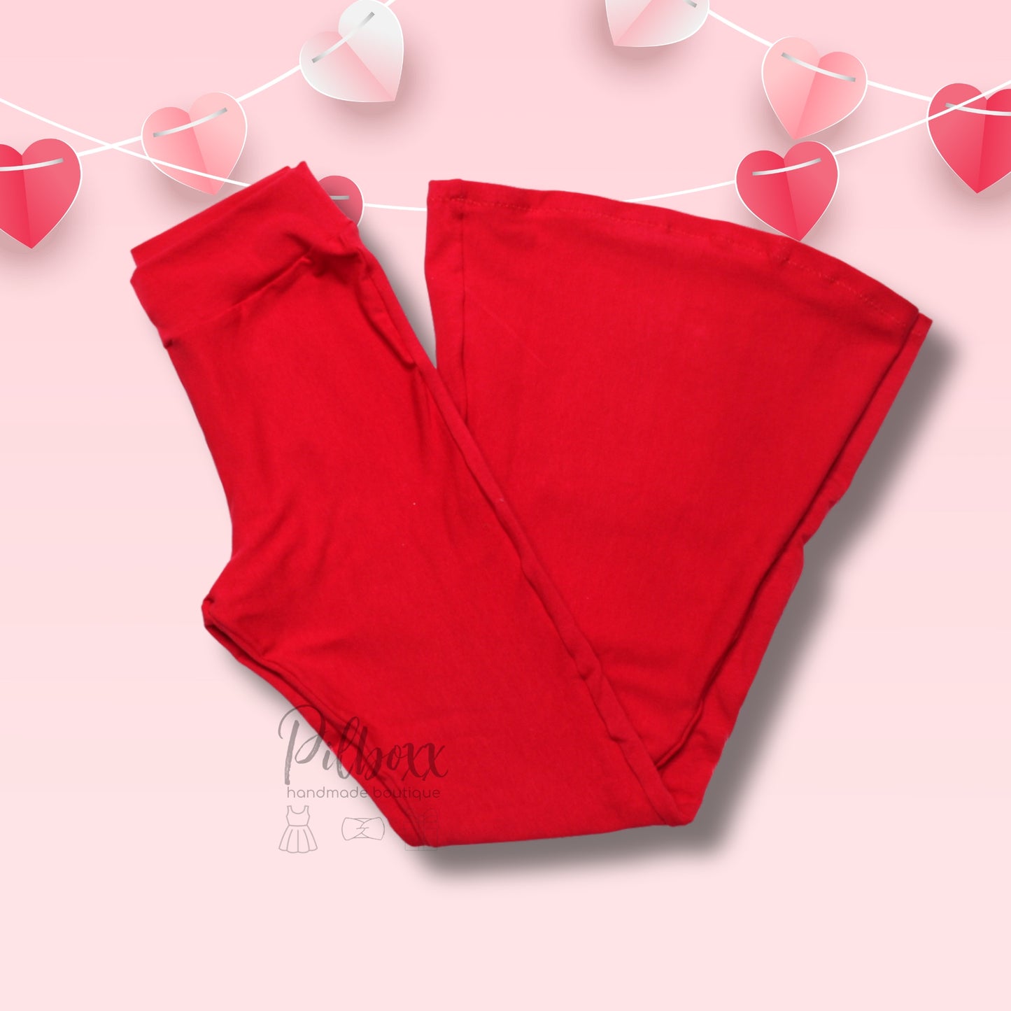 Kids Red Flare Cotton Leggings