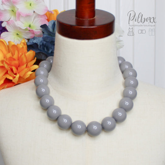 Gray Beaded Necklace