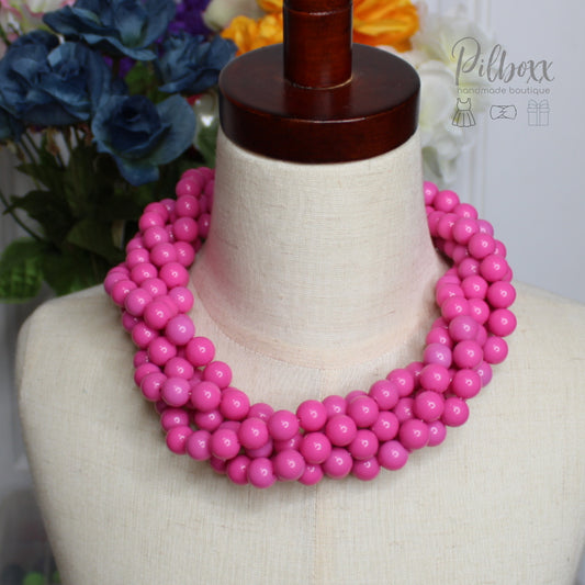 Pink Multistrand Necklace