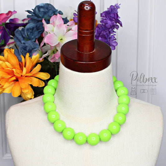 Lime Green Beaded Necklace