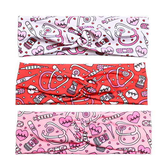 Valentine's Nurse Print Headband