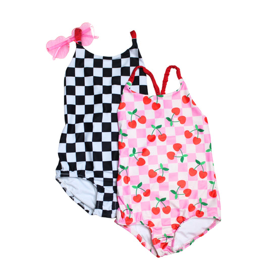 One Piece Checker Swimsuits