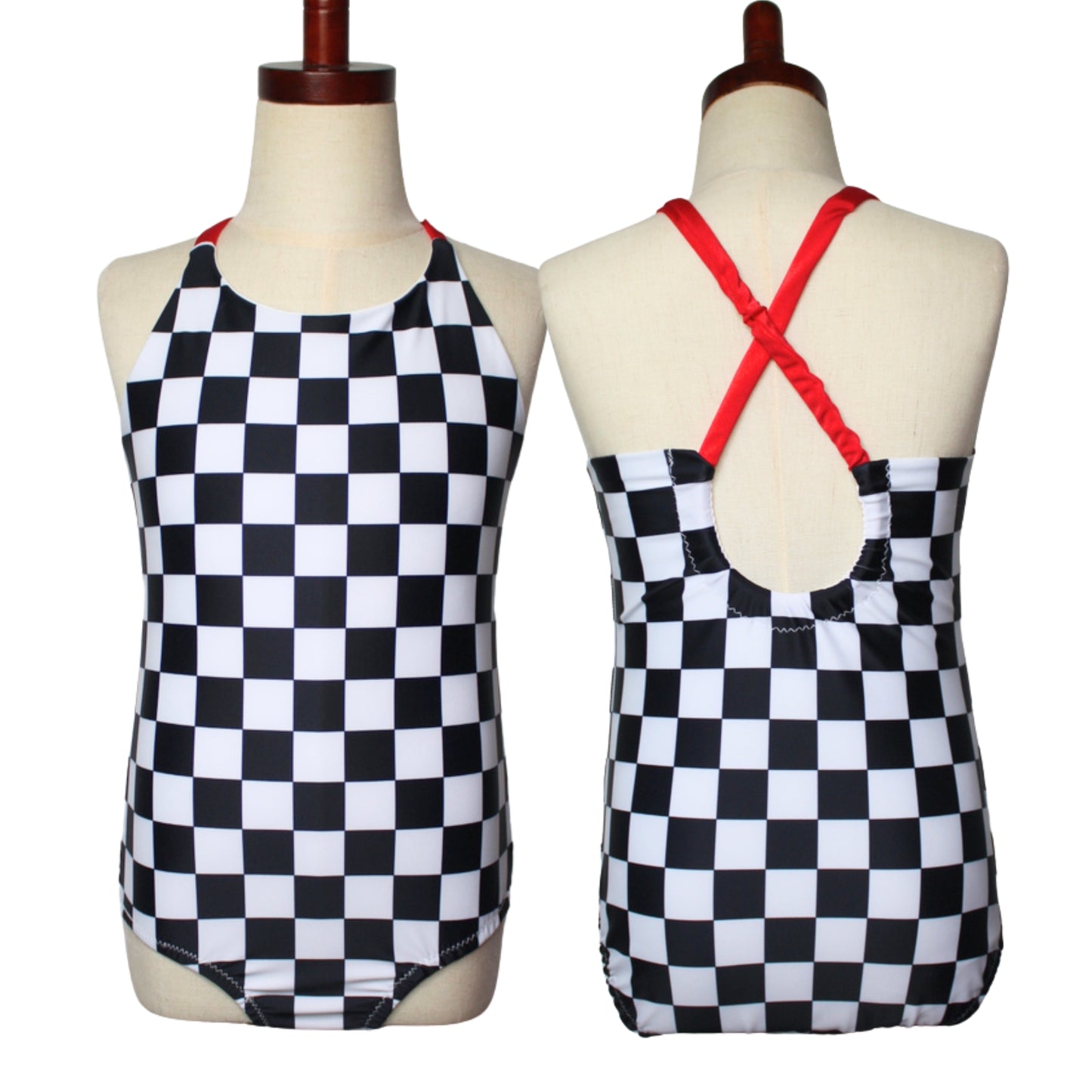 One Piece Checker Swimsuits
