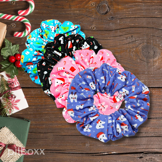Blue Christmas Teeth Dental Scrunchie