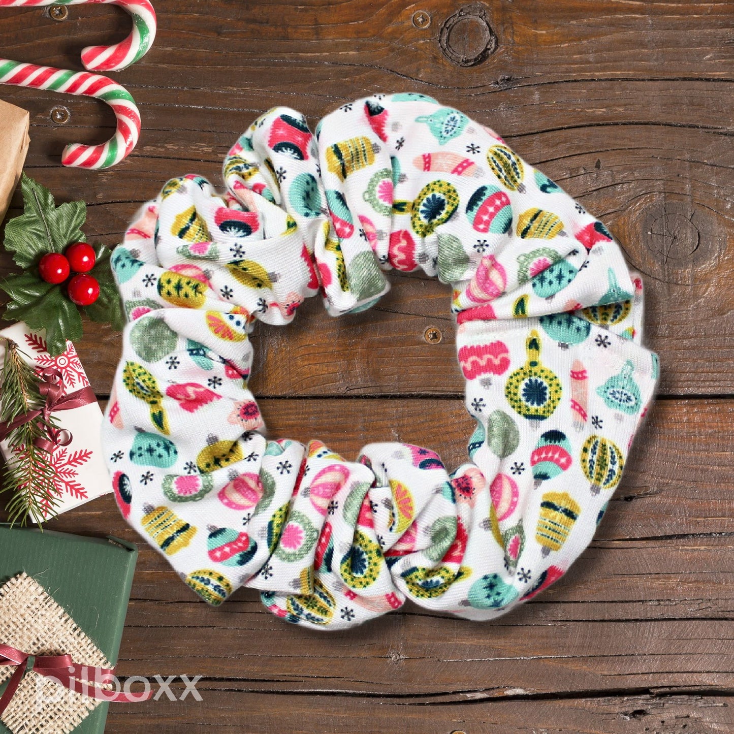 Cutesy Christmas Scrunchies: Holiday Drinks, Ornaments or Snowflakes