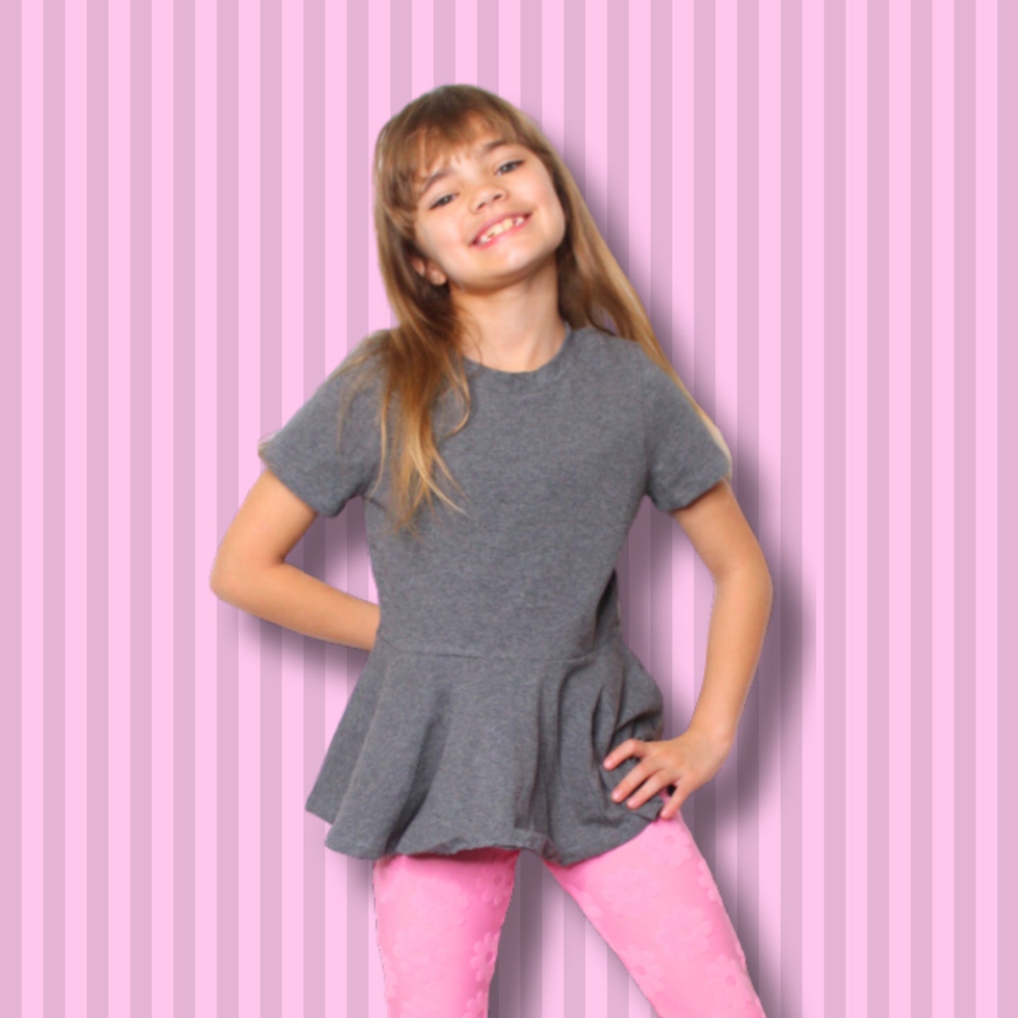 Solid Cotton Peplum Top