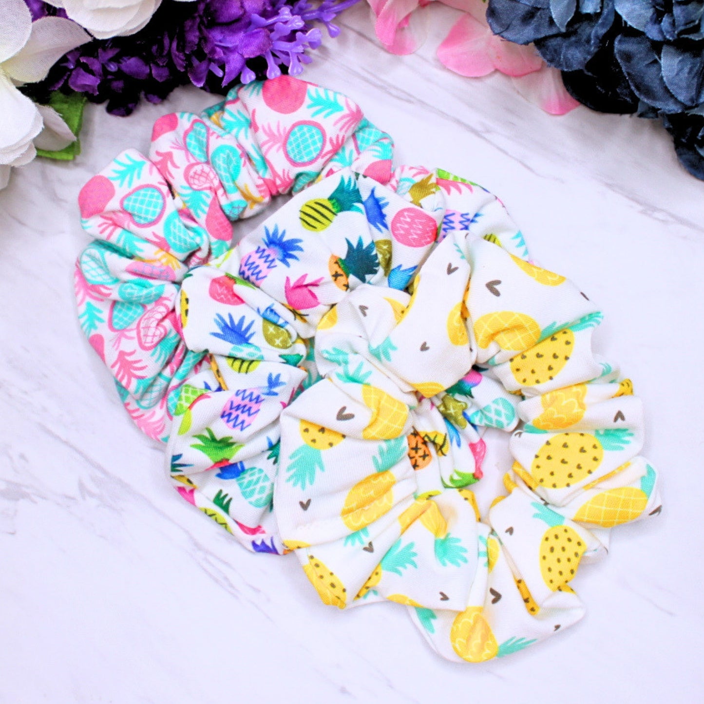 Tropical Pineapple Scrunchies