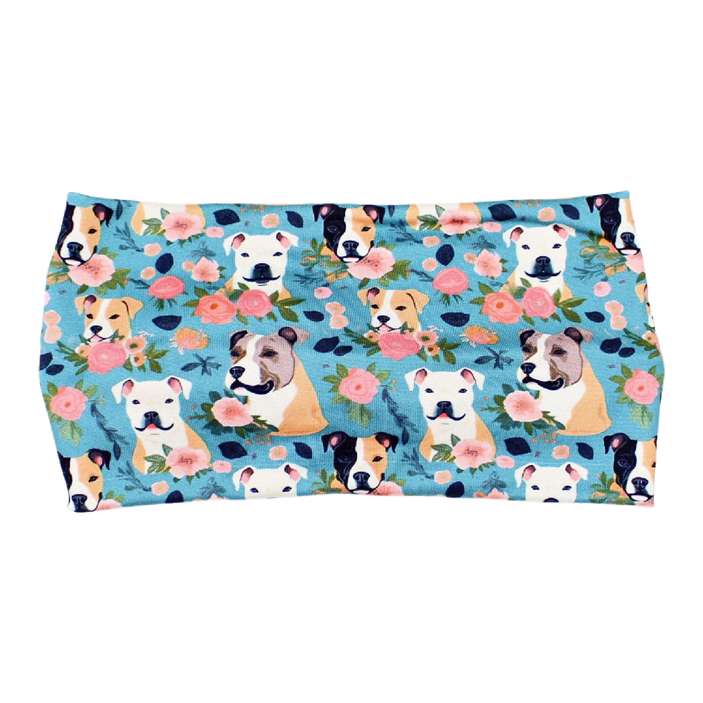 Teal Pitbull Floral Headband