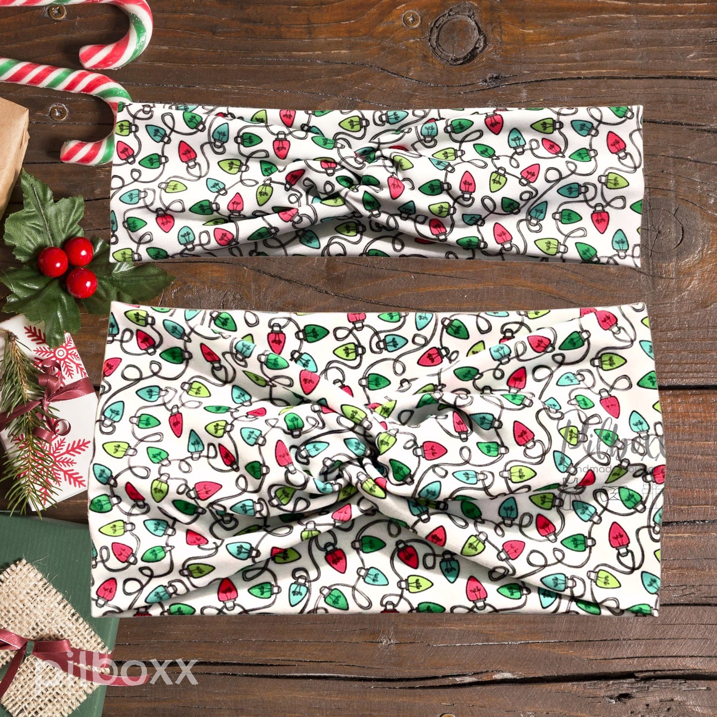 White Christmas String Lights Headband