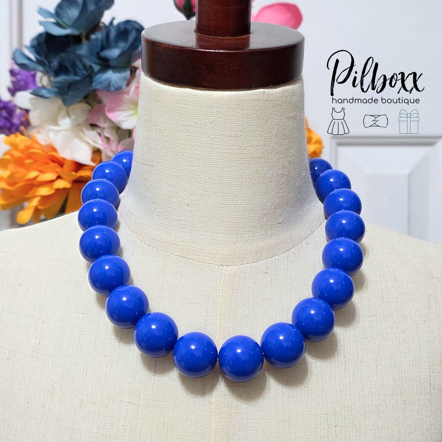 Chunky Bead Magnetic Necklace, 18"