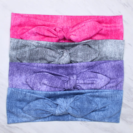 Faux Denim Bow Headbands