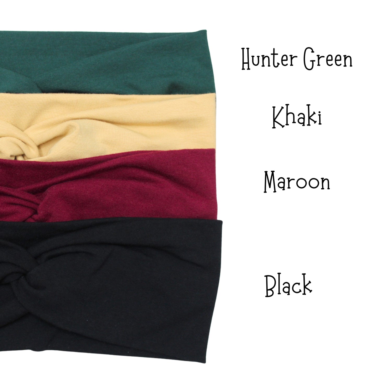 Solid Cotton Headbands, 4" Wide