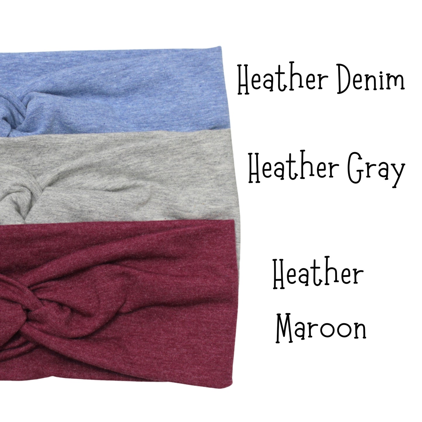 Solid Cotton Headbands, 4" Wide