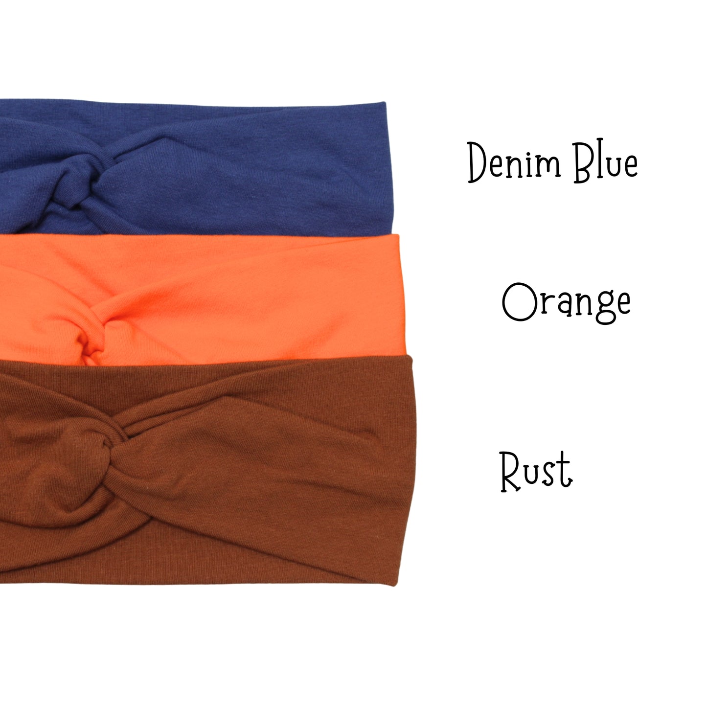 Solid Cotton Headbands, 4" Wide