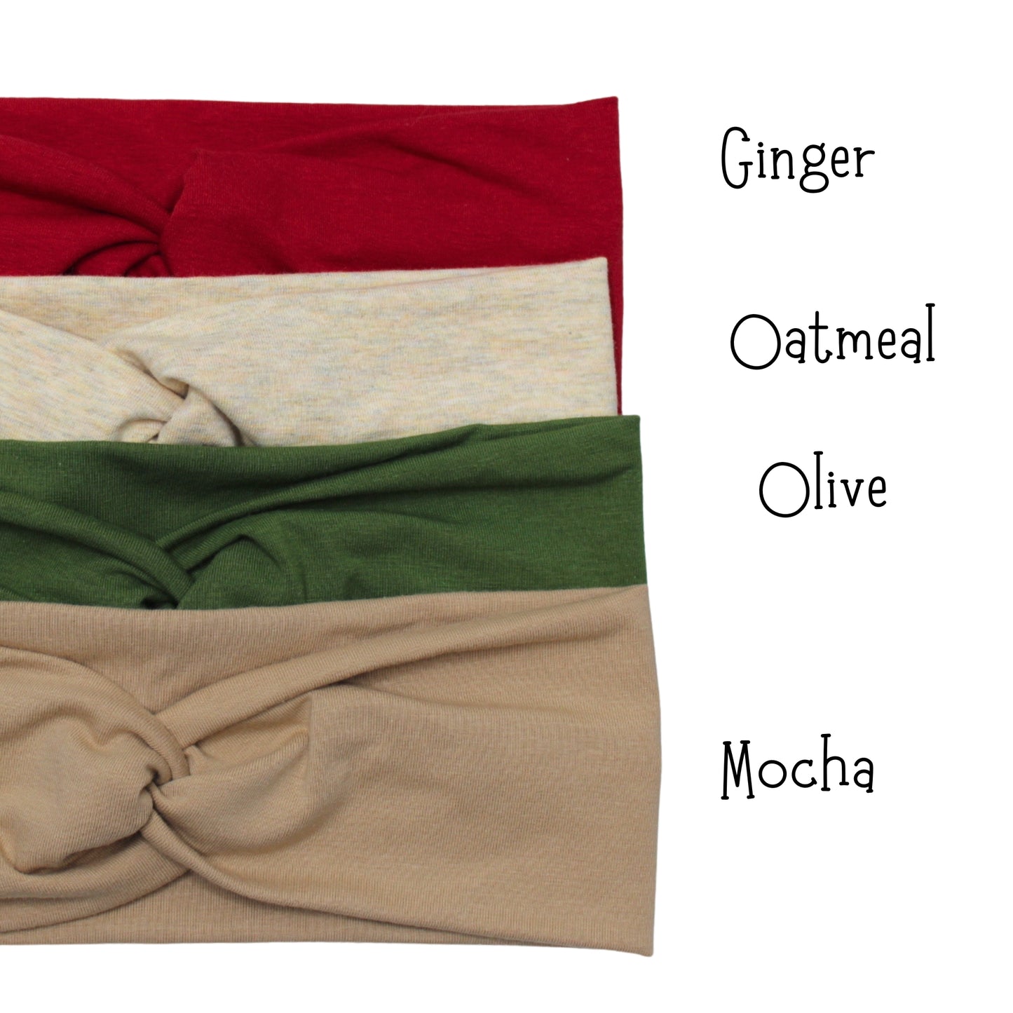 Solid Cotton Headbands, 4" Wide