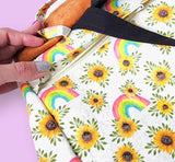 Sunflower Backpack Bag for Women, Rainbow Boho Cinch Purse